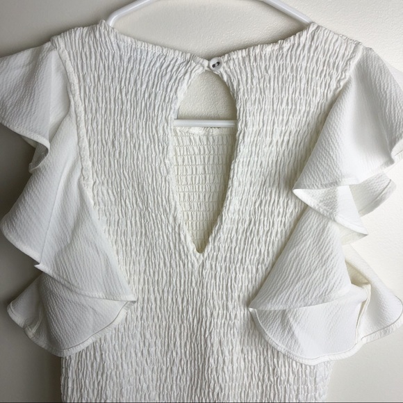 C/MEO COLLECTIVE Ivory Smocked Ruffle Mini Dress - Picture 5 of 7